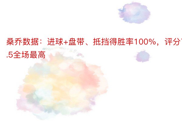 桑乔数据：进球+盘带、抵挡得胜率100%，评分7.5全场最高