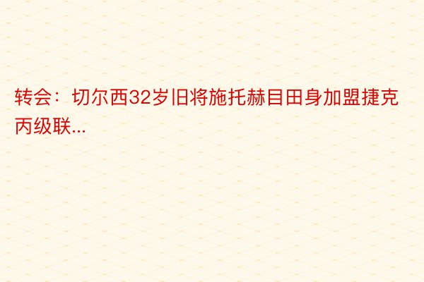 转会：切尔西32岁旧将施托赫目田身加盟捷克丙级联...