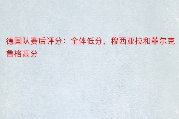 德国队赛后评分：全体低分，穆西亚拉和菲尔克鲁格高分